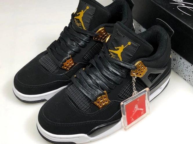 Cheap Black 308497-032 Gold-White Metallic Air Royalty Jordan 4 0710